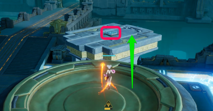 塔に飛び移ってスイッチを押す