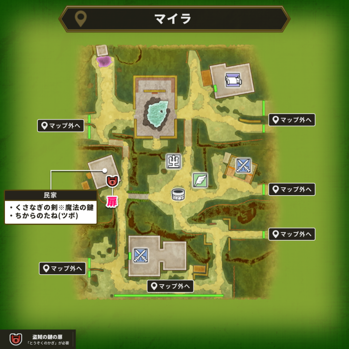 マイラの盗賊の鍵使用場所