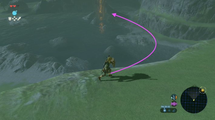 双子山の塔は下から登れる