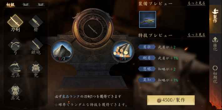 装備製作