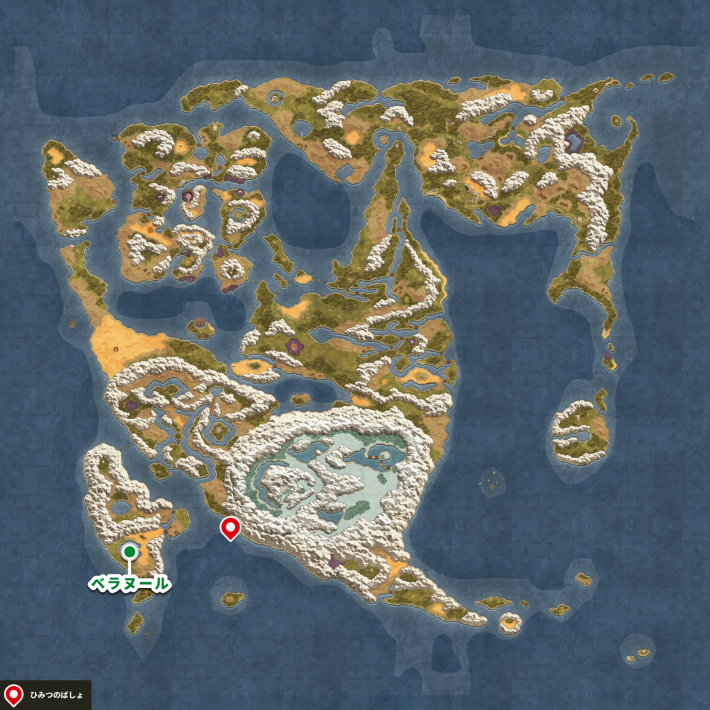 ドラクエ2リメイクのベラヌールの東の海底キラキラマップ