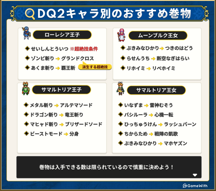 巻物は誰に使う？おすすめ巻物まとめの画像