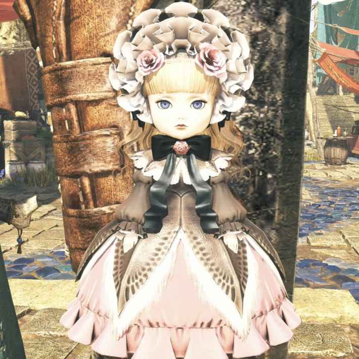 ラバラドレスの人形・桃