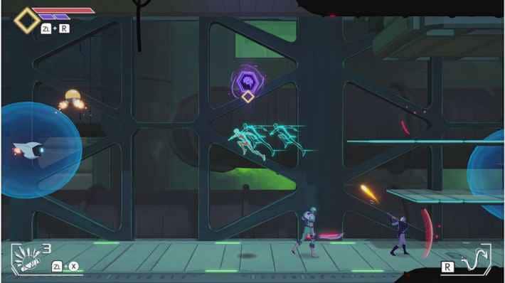 ゲームプレイ画面：コブラが敵と戦っている様子