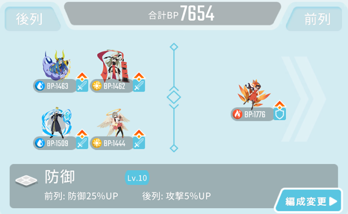 クリア時の編成例2