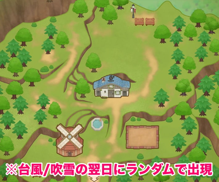 牧場物語 風のグランドバザールの牧場の採取場所