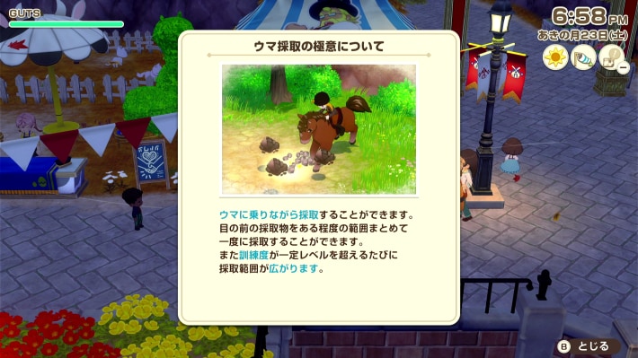 牧場物語 風のグランドバザールのウマ採取の極意の詳細
