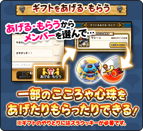 ウォーキング家族の仕様とギフト機能の使い方の画像