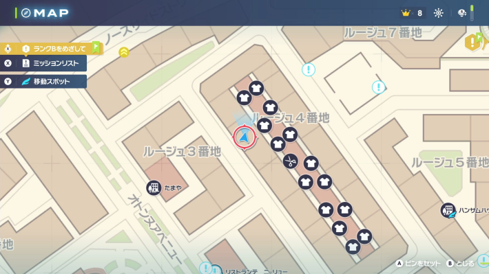 ポケモンZAのリオルの再抽選場所のマップ