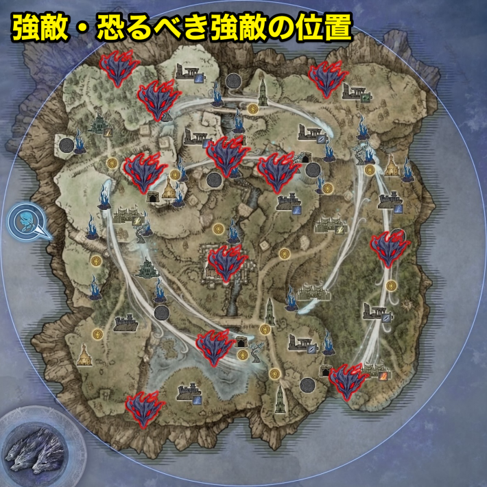 ナイトレインの強敵と恐るべき強敵の位置