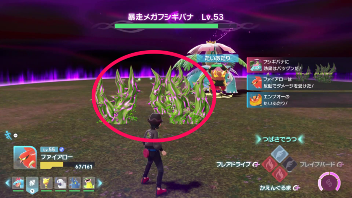 ポケモンZAの暴走メガフシギバナのツタ