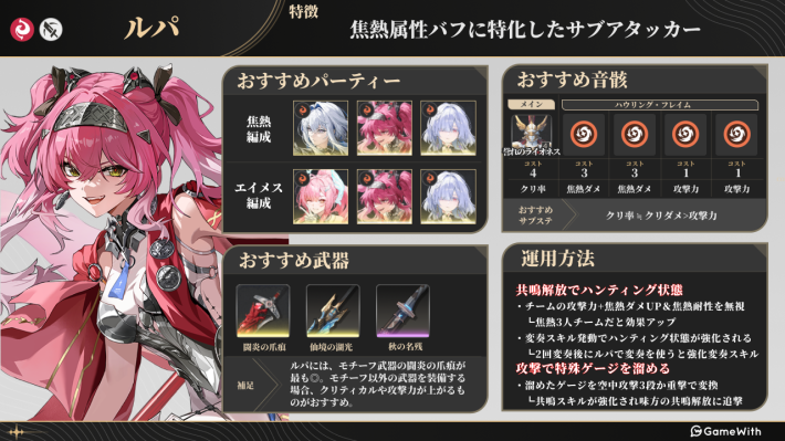 鳴潮】ルパの評価とおすすめパーティ編成・音骸・武器 - ゲームウィズ