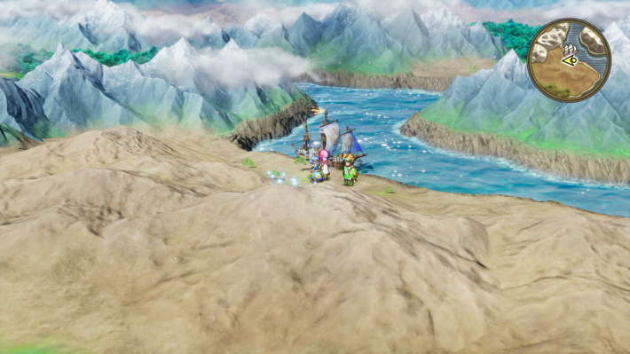 ドラクエ2リメイクのベラヌール北のほこら 東北 対岸の山地帯キラキラ