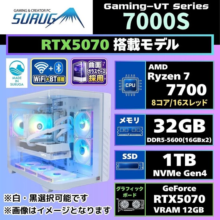 駿河屋 SURUGA VT 7000S登場 Ryzen 7 7700搭載BTOをGPU別2モデルで解説