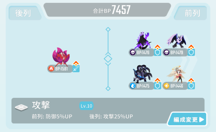 クリア時の編成例2