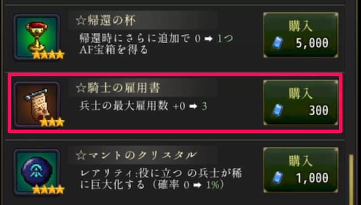 ログウィズの騎士の雇用書