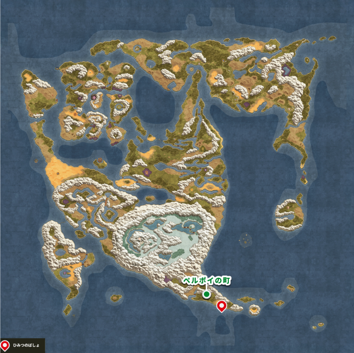 ドラクエ2リメイクのペルポイの町 南東 海の上の秘密の場所マップ