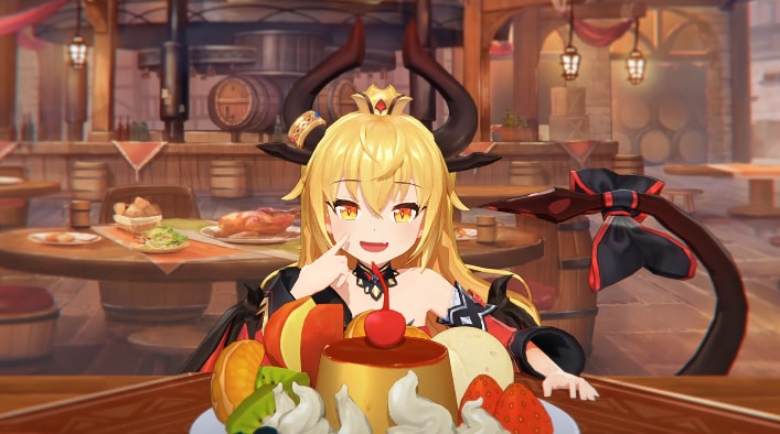 美少女系RPG『アビスディア』キャラクターと食事デートできるコンテンツ「いっしょに食べよう？」のティザー動画を公開中の画像