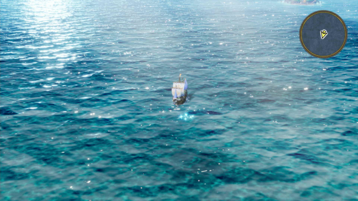 ドラクエ2リメイクのメダル王の島 南西 海の上キラキラ