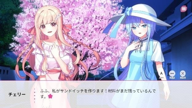 ゲームスクリーンショット: チェリーとウォーティが話している