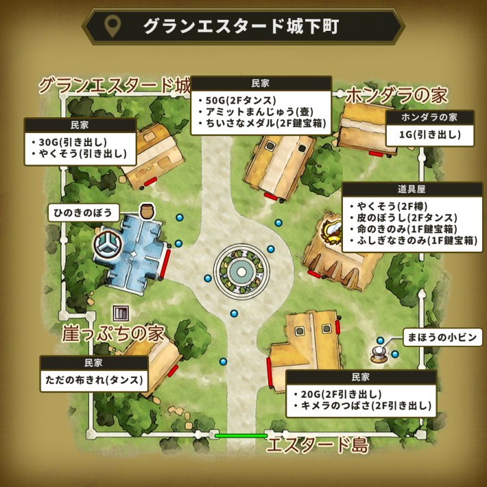 ドラクエ7リイマジンド】グランエスタード城下町のマップと入手