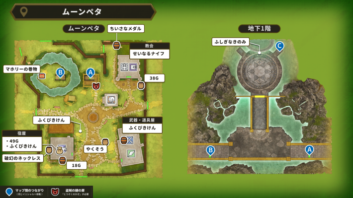 ドラクエ2リメイクのムーンペタのアイテムマップ