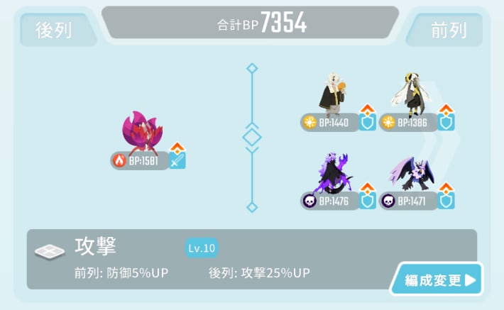 クリア時の編成例1