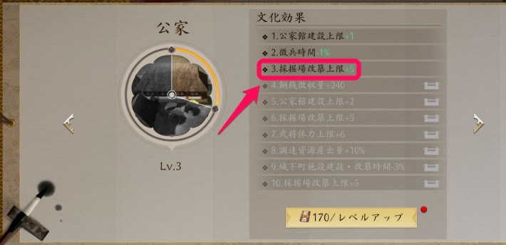 採掘場改築上限