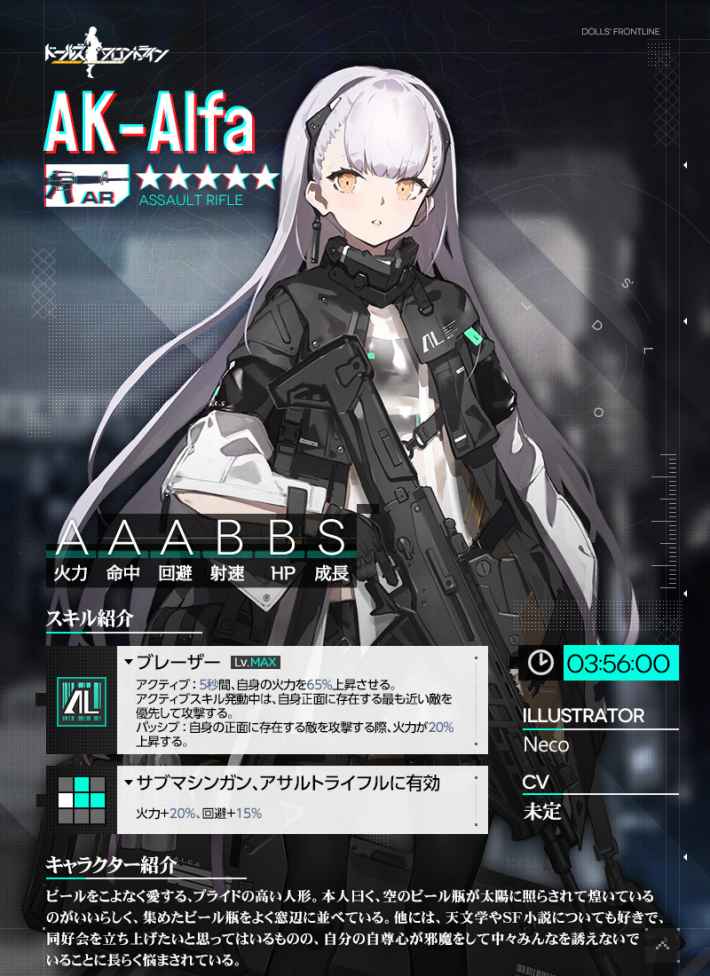 ドルフロ Ak Alfaのスキル性能と製造レシピ ドールズフロントライン ゲームウィズ