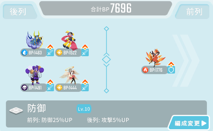 クリア時の編成例1