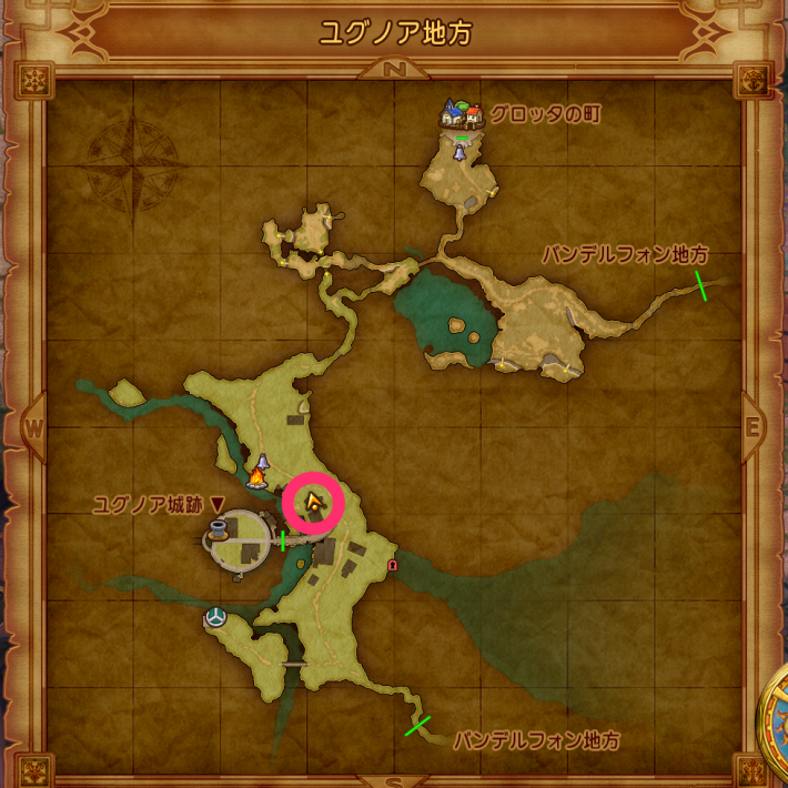 ユグノア地方のヨッチの場所