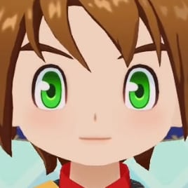 牧場物語 風のグランドバザールの目の色グリーン