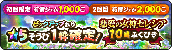 2回限定の星5確定ガチャ