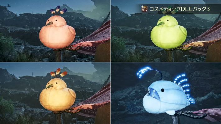 モンハンワイルズのコスメティックDLCパック3キャンプの外の鳥