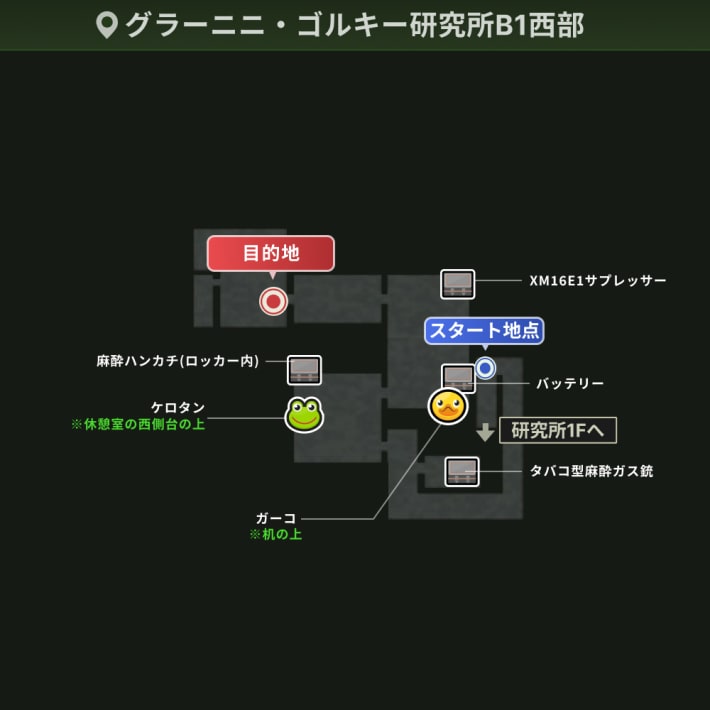 グラーニニ・ゴルキー研究所B1西部_攻略