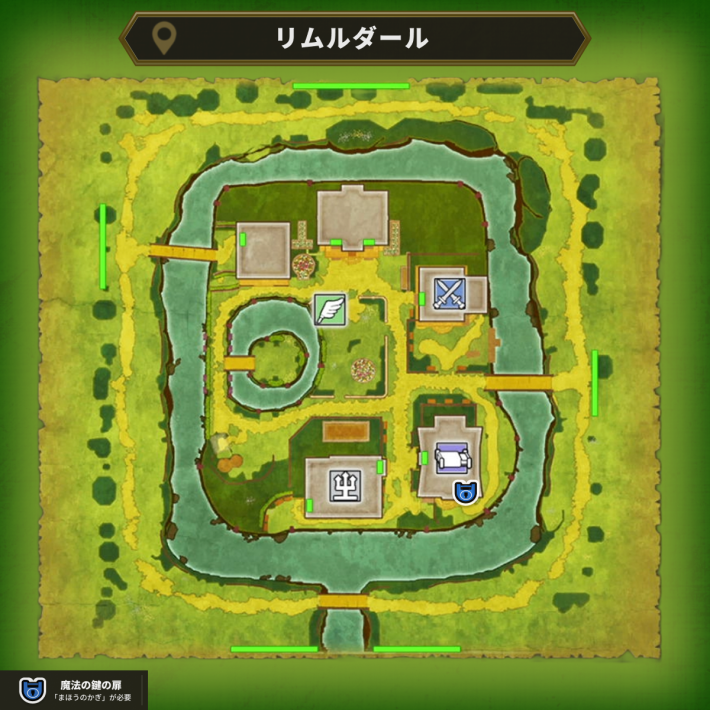 ドラクエ1リメイクのリムルダール魔法の鍵マップ