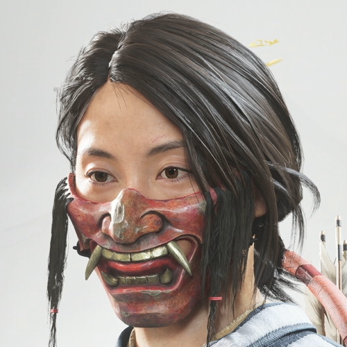 ゴーストオブヨウテイの鯨波の面頬