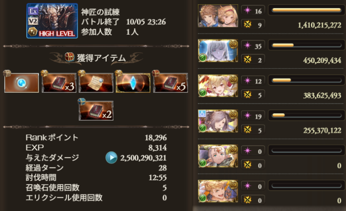 グラブルの神匠の試練ソロフルオート編成(オリジンファイター)