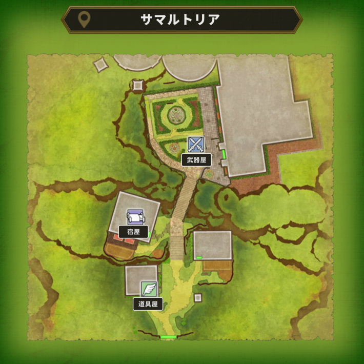 ドラゴンクエスト2リメイクのサマルトリアの店マップ