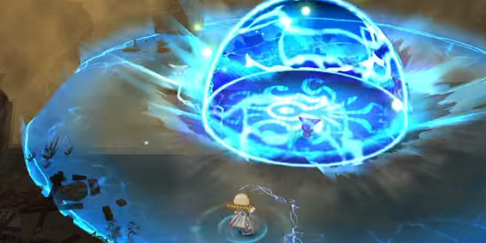 敵の位置に球体を発生させる攻撃