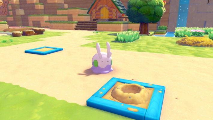 모래놀이에 열중