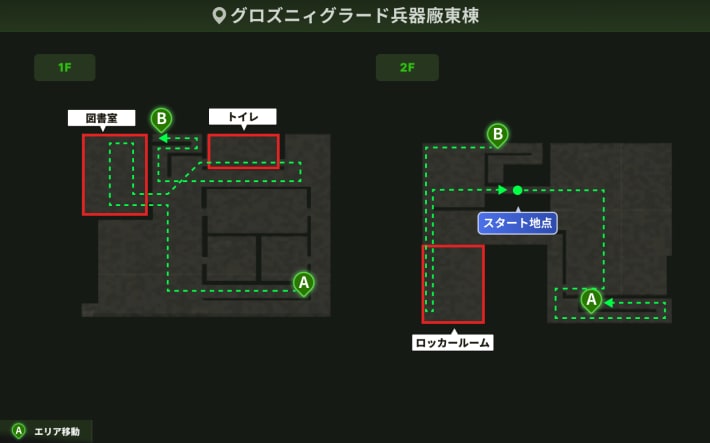 グロズニィグラード兵器廠東棟_ライコフの移動ルート