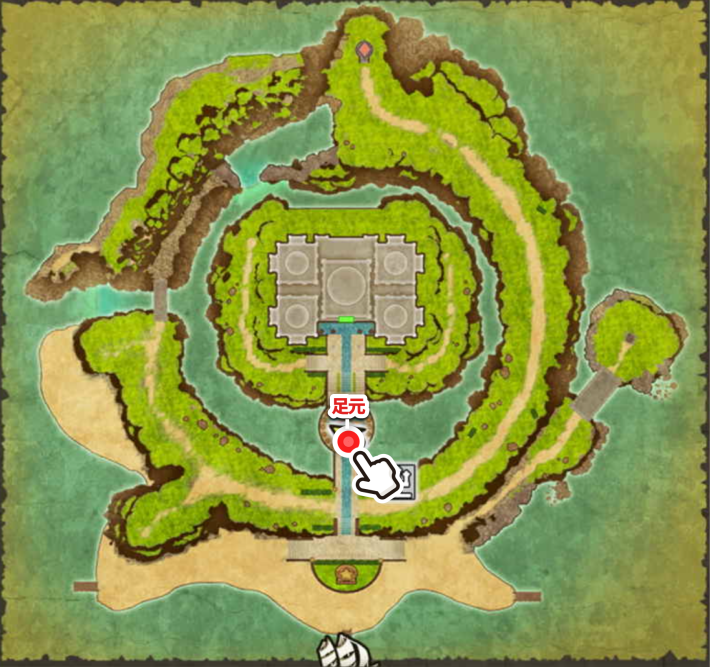 ドラクエ2リメイク_メダル王の城の噴水前_ちいさなメダル