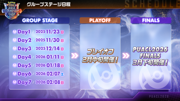 グループステージ日程からFINALSまでのスケジュール