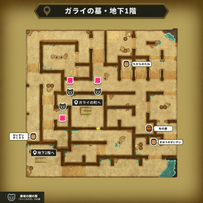 ガライの墓・地下1階の最後の鍵使用場所