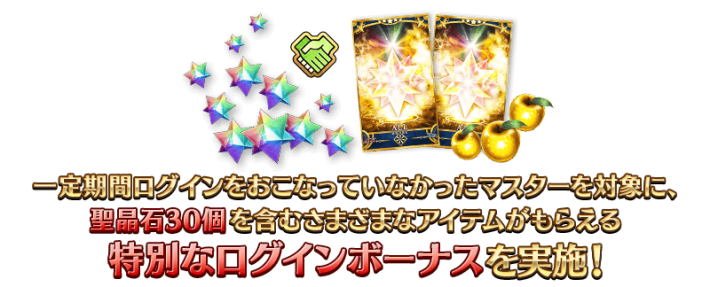 カムバック連続ログインボーナス開催