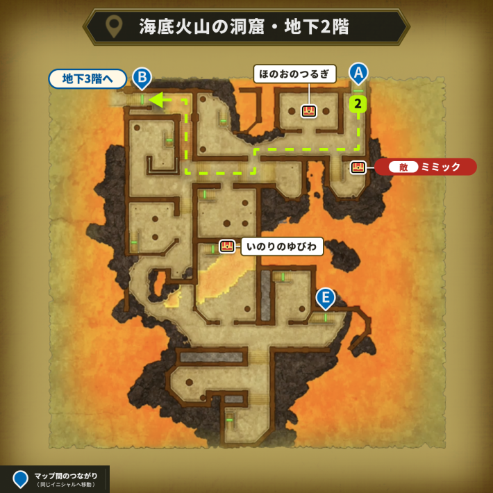 北西にある階段から地下3階へ