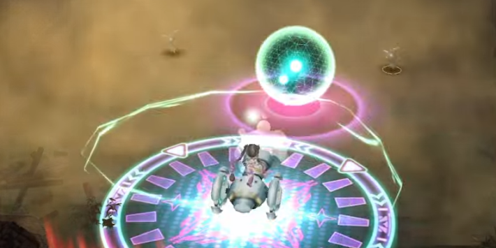 砲台から敵を自動追尾する球体を発射