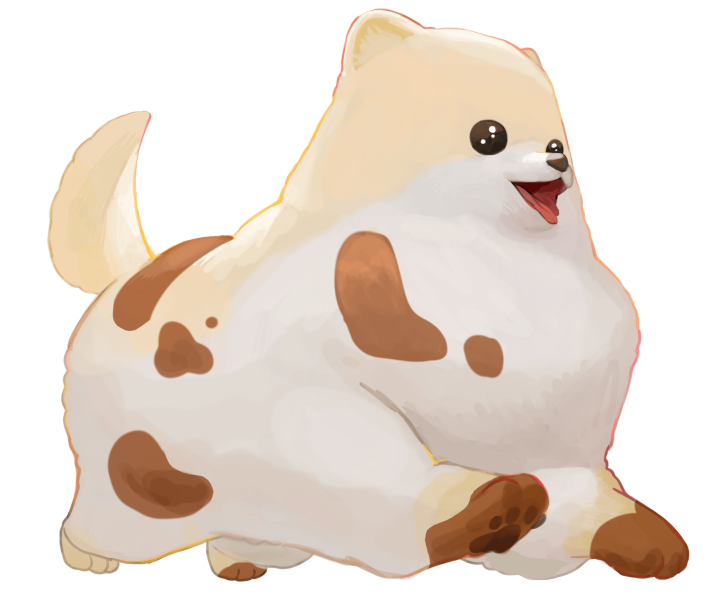 泥だらけのポメラニアンのイラスト