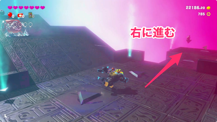 バナモンドを取ったら右に進む